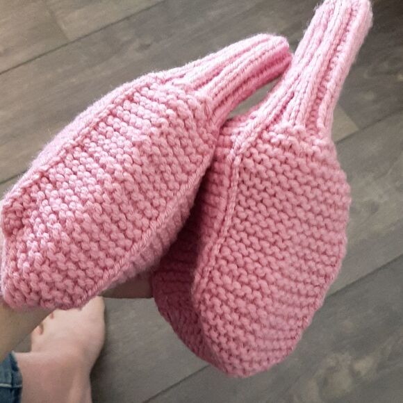 Pink Knitted Slippers   - Picture 3 of 3